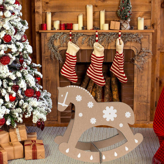 Christmas Window Decorations – Decorative Cardboard Rocking Horse