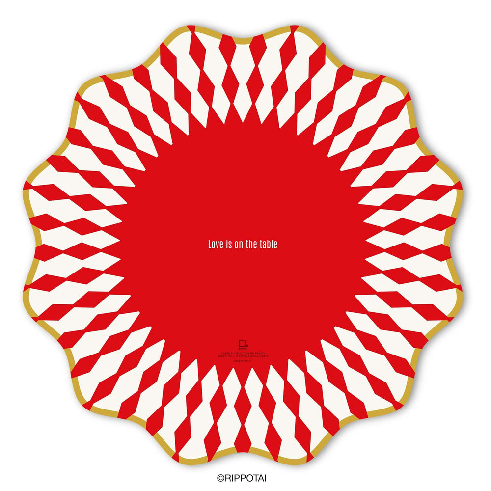 Sottopiatti Moderni e Sottobicchieri Coordinati 3pz – Collezione "Love is on the Table"