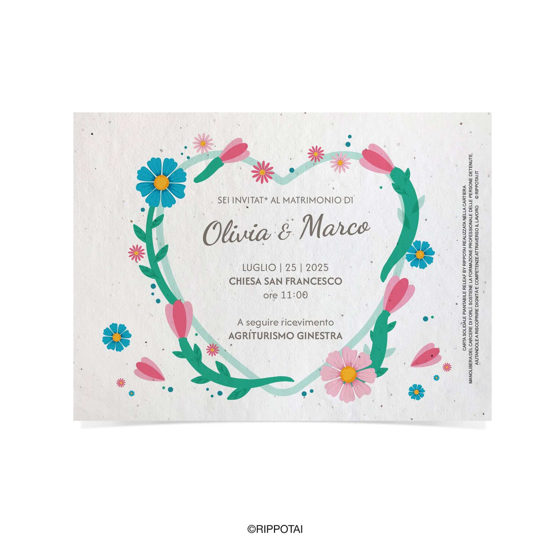Faire-part de mariage personnalisés en papier à planter