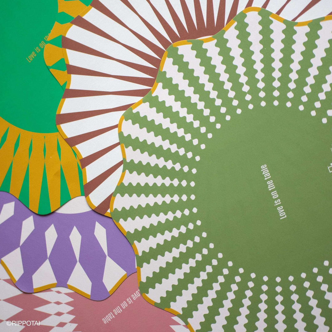 Sottopiatti Eleganti Victoria Verde Salvia - Set 3 Sottopiatti + 3 Sottobicchieri