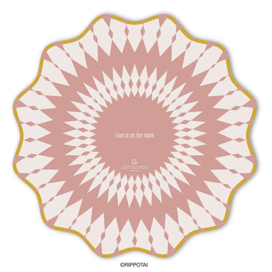 Sottopiatti Eleganti Pink Elegant in Carta Pulibile - Set 3 Sottopiatti + 3 Sottobicchieri