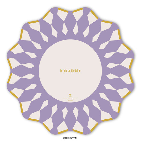 Sottopiatti Eleganti Purple Elegant in Carta Pulibile - Set 3 Sottopiatti + 3 Sottobicchieri