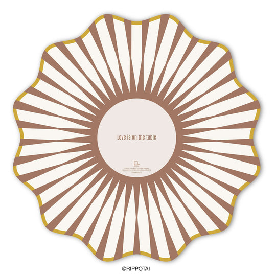 Sottopiatti Eleganti Elegant Brown in Carta Pulibile - Set 3 Sottopiatti + 3 Sottobicchieri