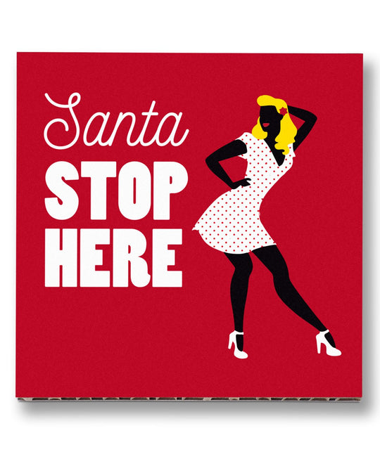 Quadretto di Natale ecologico FSC  Santa stop here