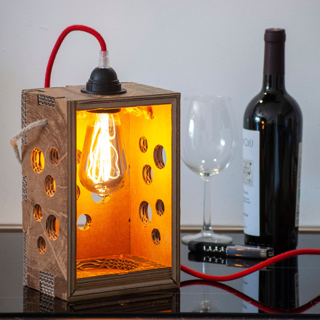 Portabottiglie riutilizzabile in lampada - Bubble Lantern EcoFriendly Wood