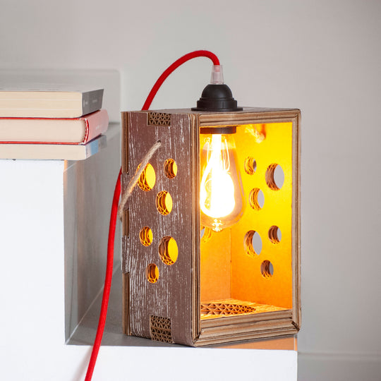 Portabottiglie che si trasforma in lampada di ecodesign - Bubble Lantern White Wood