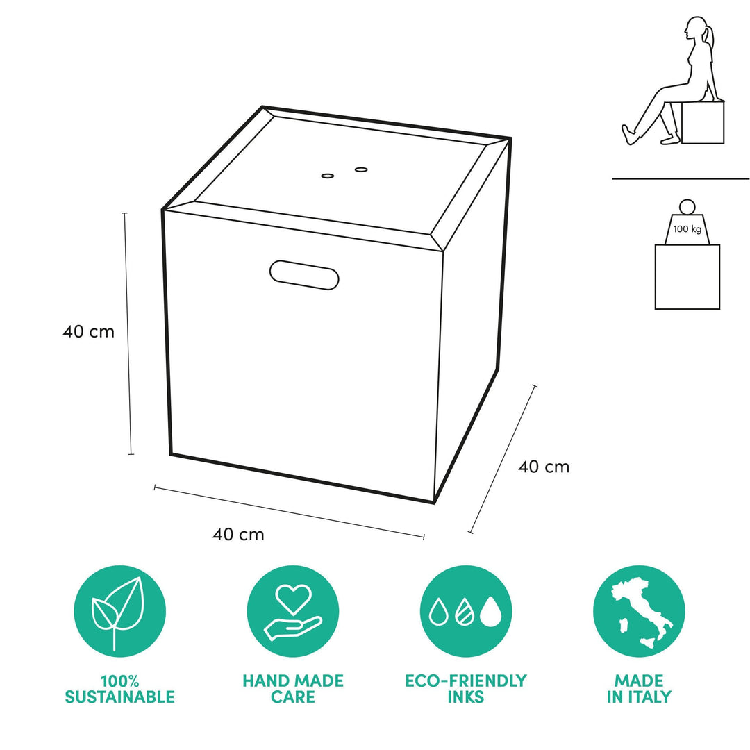 Pouf Contenitore Ecologico in Cartone – PoufPotai Optical