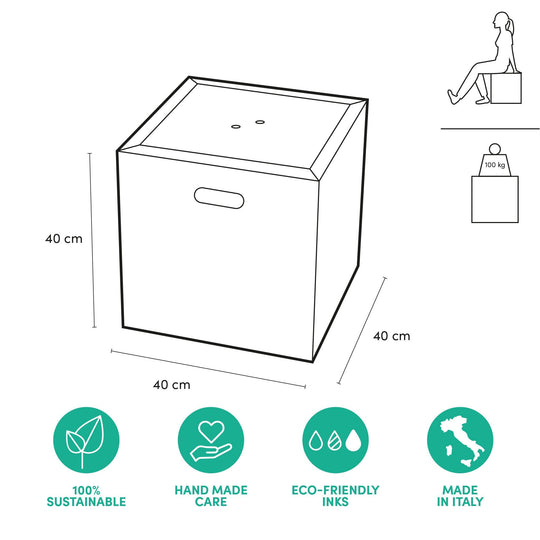 Pouf Contenitore Ecologico in Cartone – PoufPotai Optical