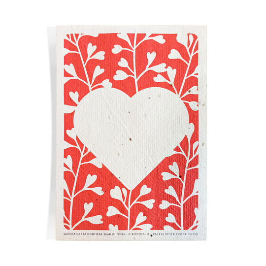 8 Greeting Cards in seed paper-love themed
