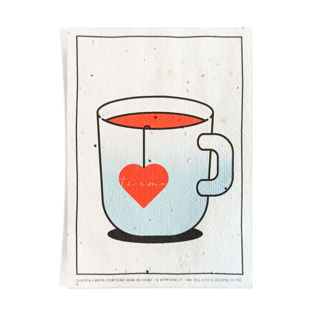 8 Cartes de Voeux en papier grains thème -Amour