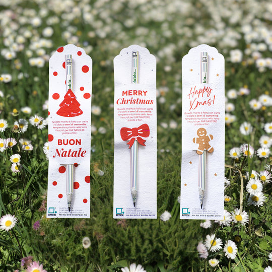 Kit of 3 Christmas-themed plantable pencils: Write, Sharpen and Cultivate Your Creativity