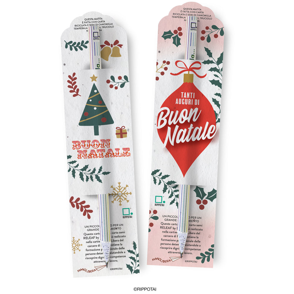 Christmas Plantable Pencils with Chamomile Seeds – Set of 2 in Releaf Solidarity Paper