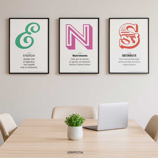 Poster motivazionali BENESSERE in carta artigianale e solidale