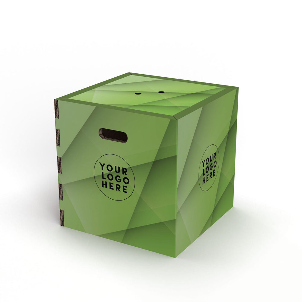 Pouf en carton personnalisé : le cube en carton durable et polyvalent