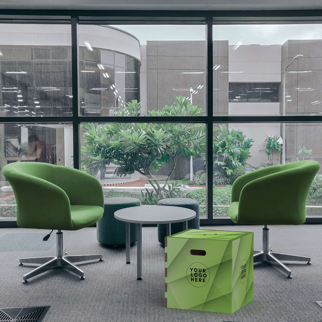 Pouf en carton personnalisé : le cube en carton durable et polyvalent