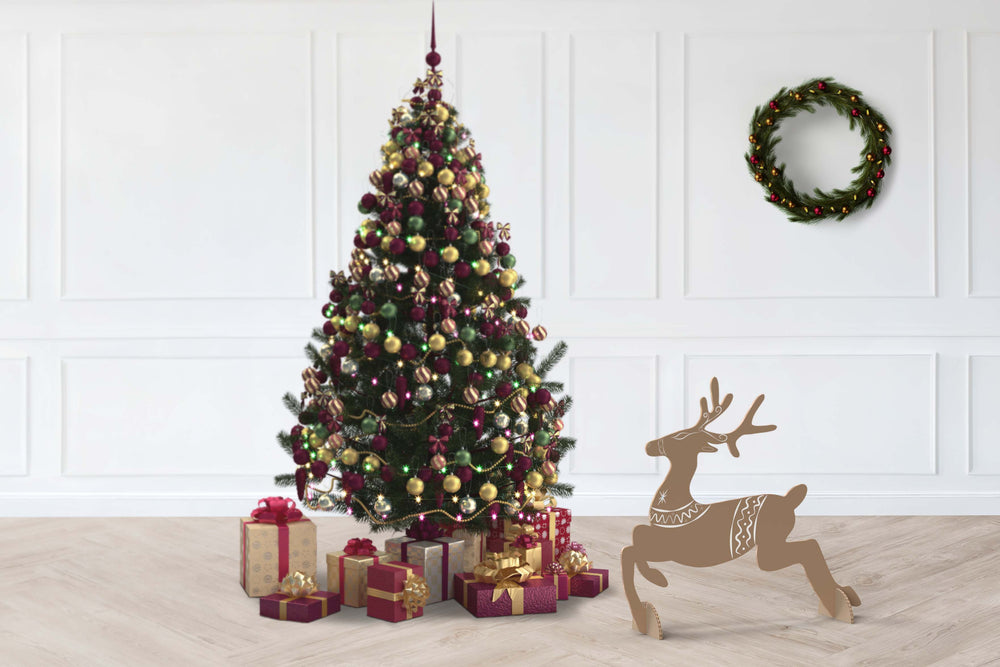 Renne de Noël écologique - Silhouette de renne pour des décorations de Noël uniques