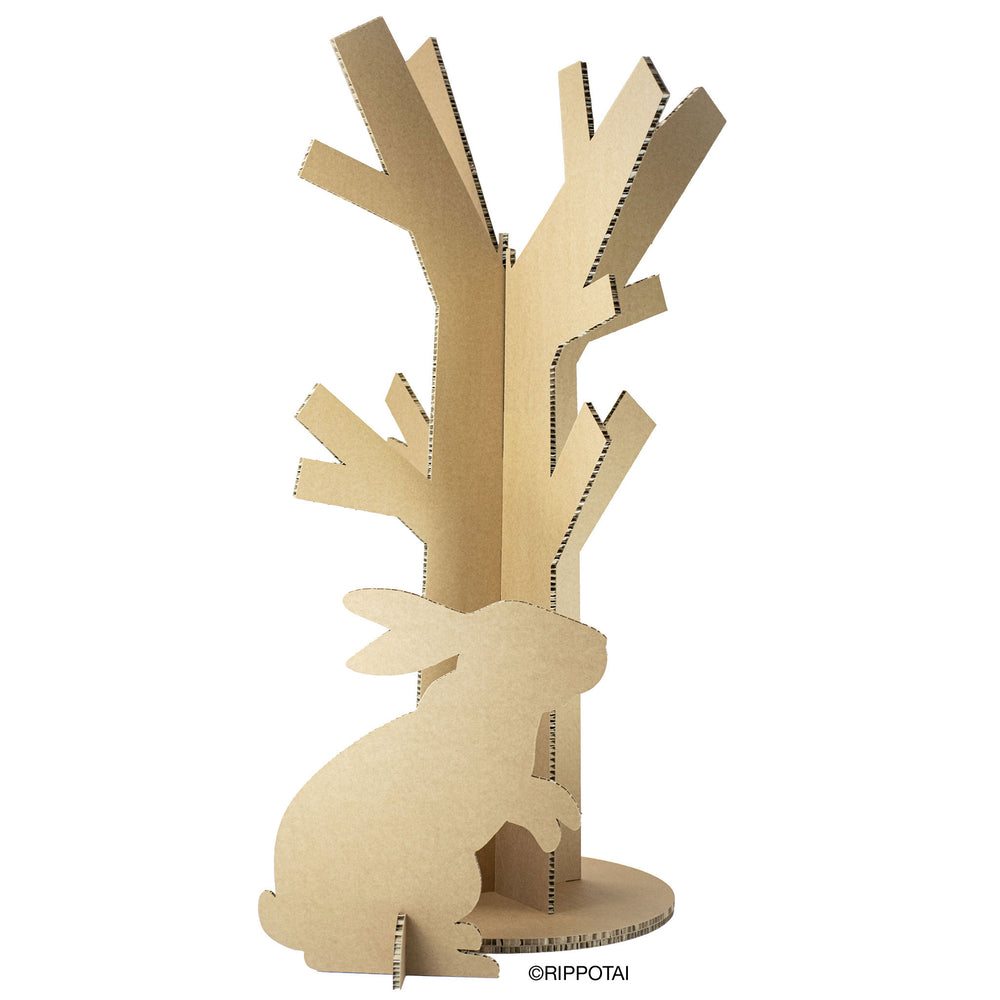 Arbre en carton Treepotai pour présentation printanière pour vitrines et lieux de vente