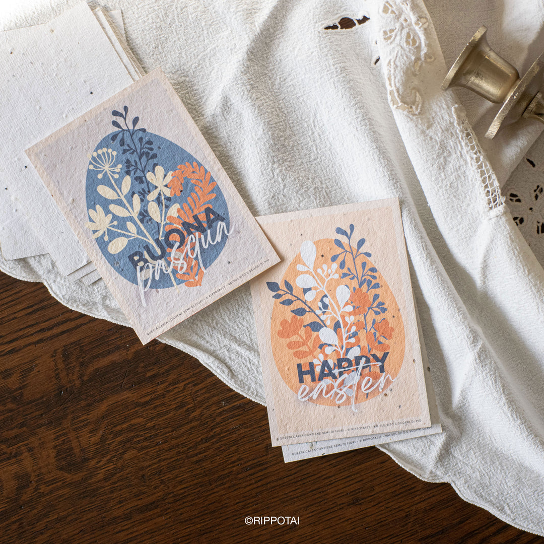 Cartes de vœux de Pâques en papier à planter Releaf – Lot de 8