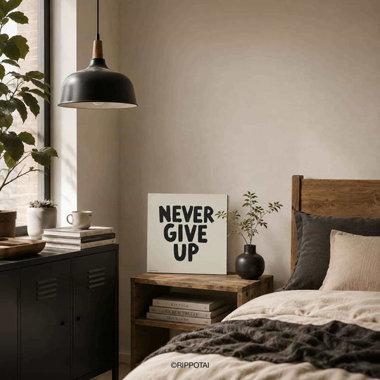 Quadro motivazionale Never Give Up 35x35 cm