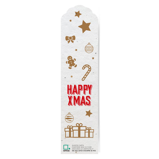 Set of 10 Christmas bookmarks in seed paper