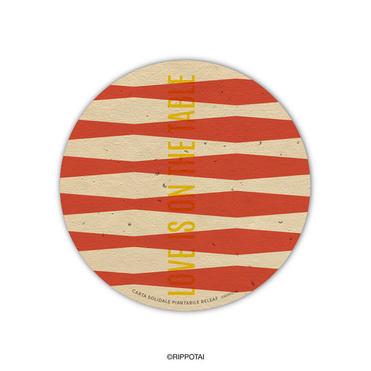 Rippotai sottobicchiere carta piantabile Love is on the table rosso