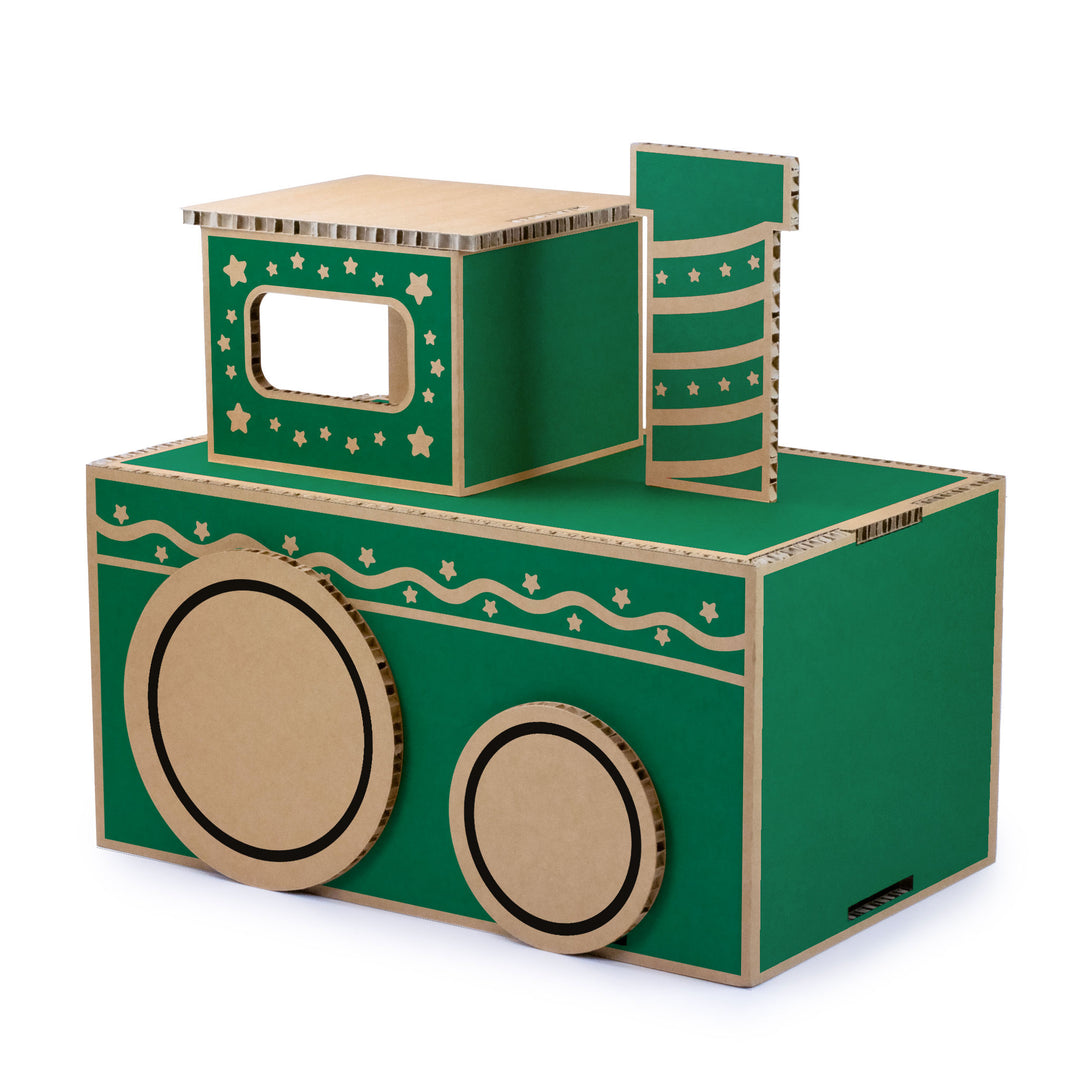 Eco-Friendly Cardboard Christmas Train – Customizable Locomotive and Wagons