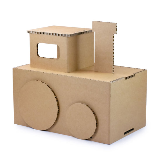 Eco-Friendly Cardboard Christmas Train – Customizable Locomotive and Wagons