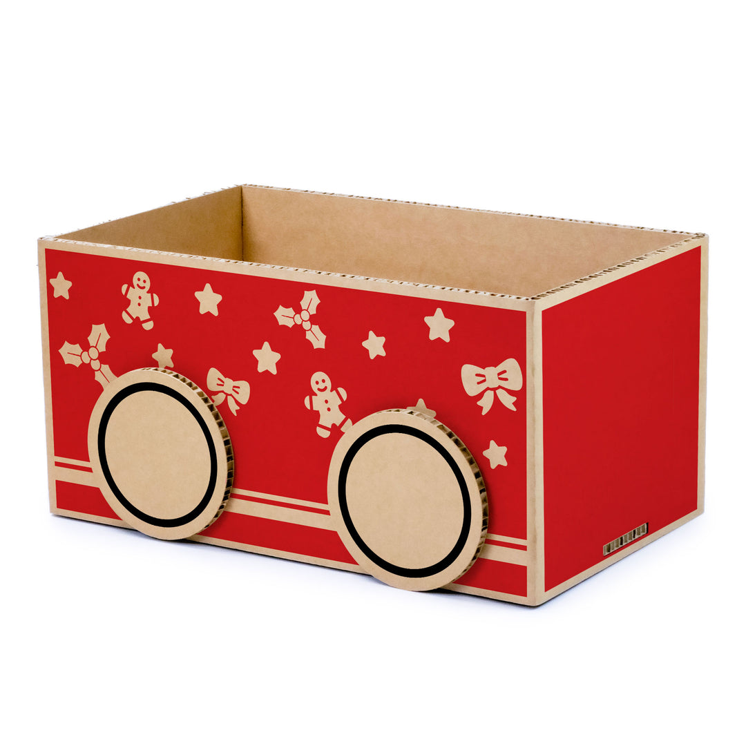 Eco-Friendly Cardboard Christmas Train – Customizable Locomotive and Wagons