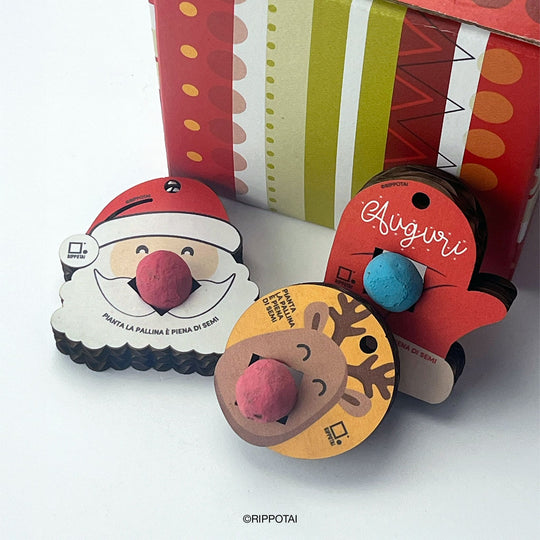 Addobbi Natalizi Ecologici – Kit da 3 con Bombe di Semi