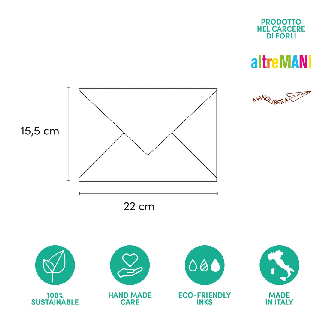 Busta regalo in carta artigianale con decori in rilievo – Kit da 3