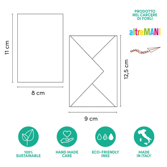 Biglietto auguri con busta in carta artigianale – Kit da 10