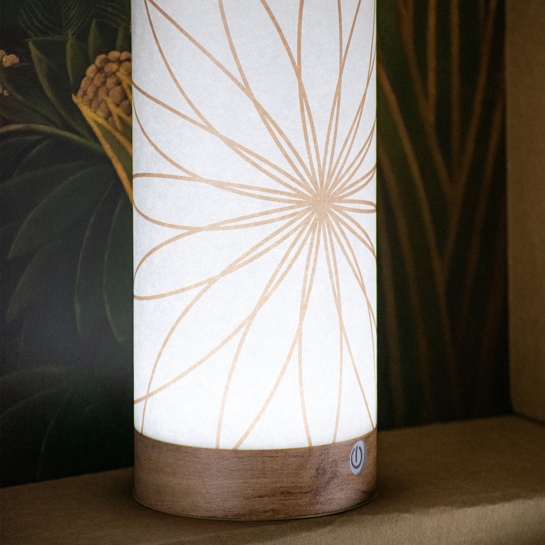 Kami, the eco-friendly lantern made of paper by Rippotai with Lotus Flower decoration