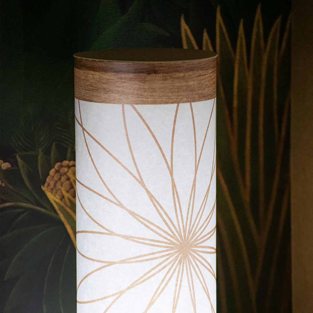 Kami, the eco-friendly lantern made of paper by Rippotai with Lotus Flower decoration