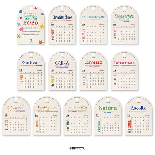 Personalized Plantable Paper Calendar – The Rippotai Essential Words Calendar