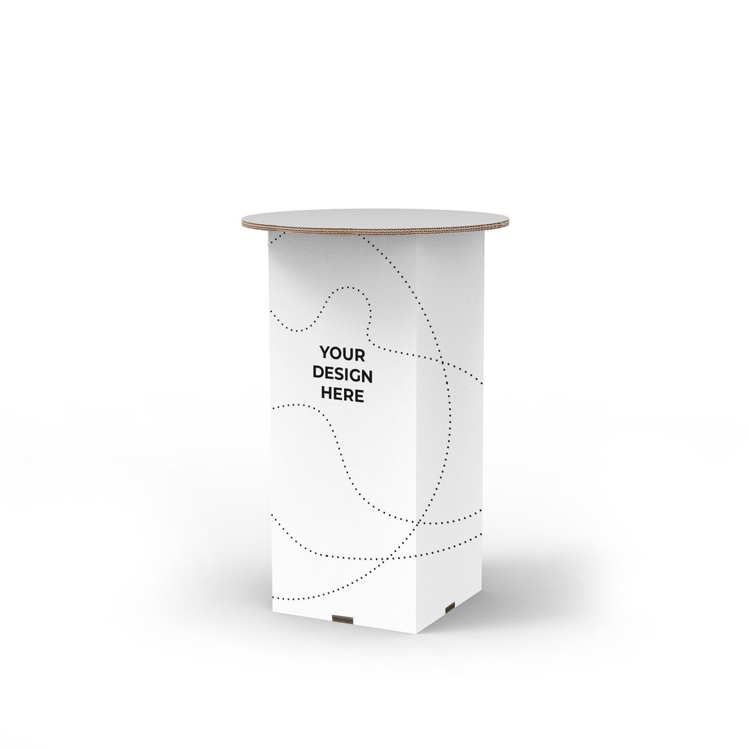 Pedestal display for products, customizable