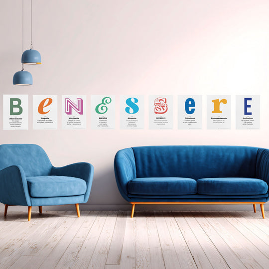 Poster motivazionali BENESSERE in carta artigianale e solidale