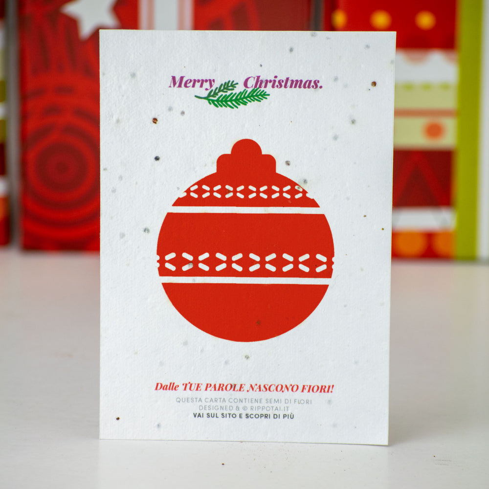 8 cartes de vœux de Noël en semi-papier : L'amour pour la planète grandit avec chaque mot