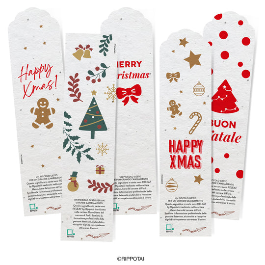 Marque-pages de Noël en semi-papier - Durabilité et solidarité sur chaque page