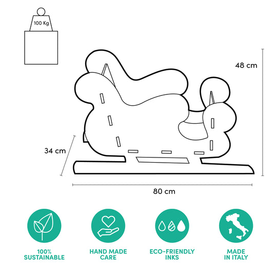 Traîneau de Noël écologique - Traîneau du Père Noël durable et décoratif