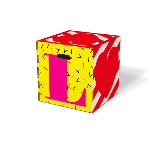Cubo contenitore colorato di design