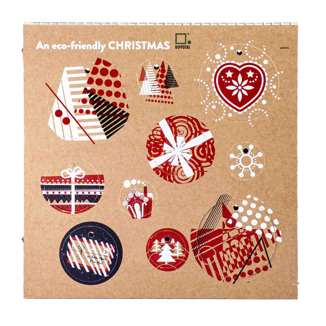 Palline di Natale ecologiche disegno romantico - Eco-friendly Christmas balls romantic pattern