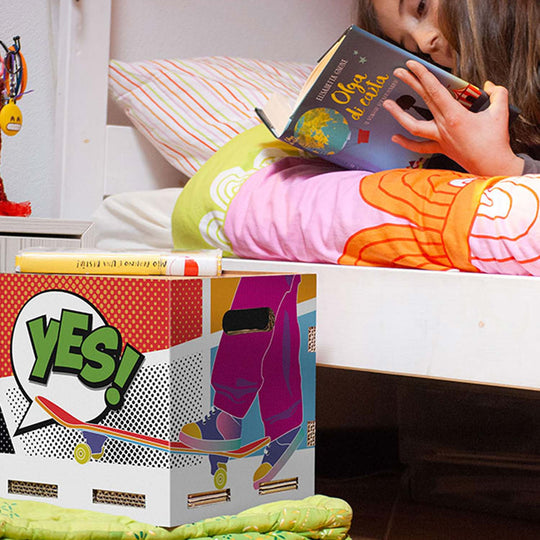 Pouf contenitore per la cameretta