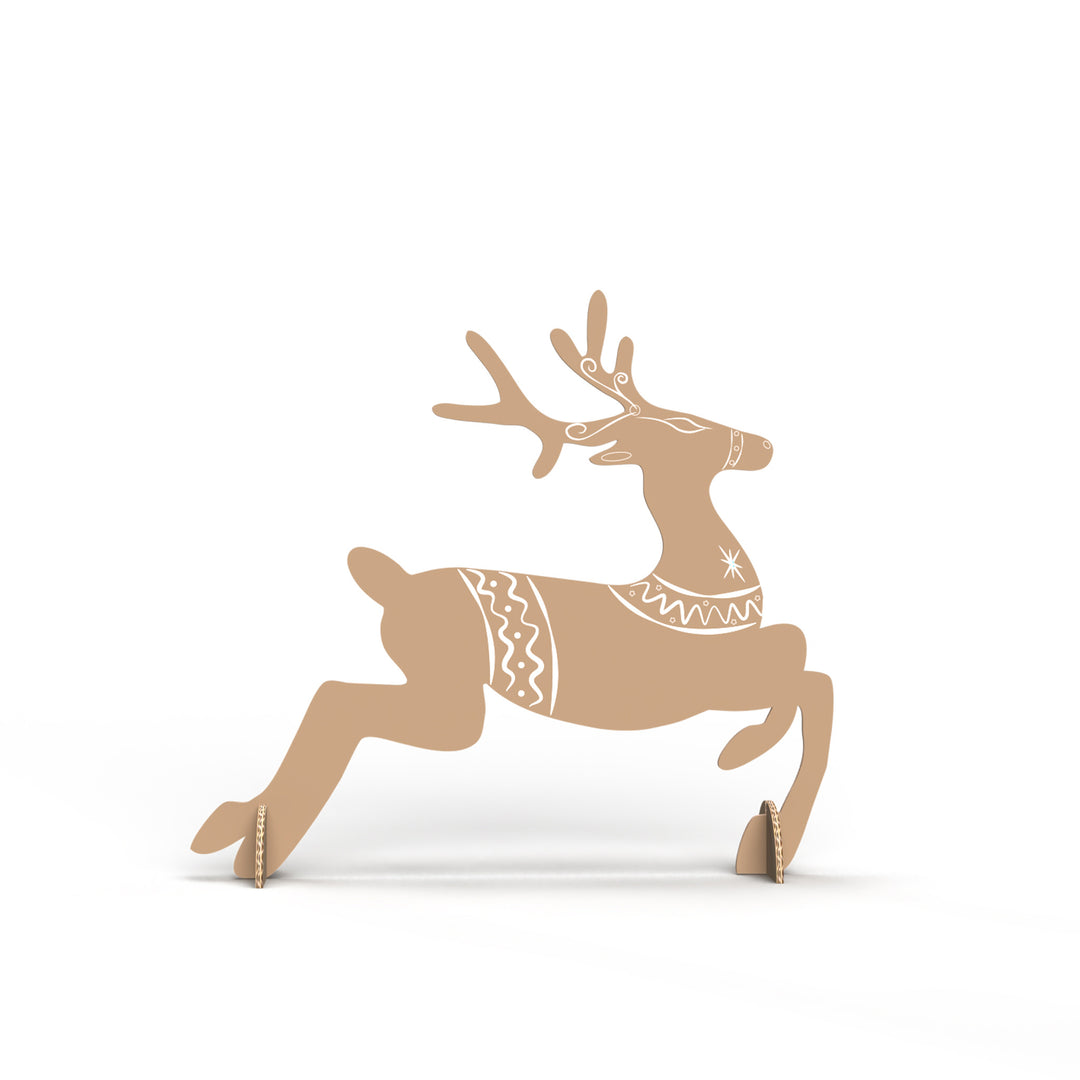 Renna natalizia ecologica con decorazione - Eco-friendly Decorated Christmas reindeer