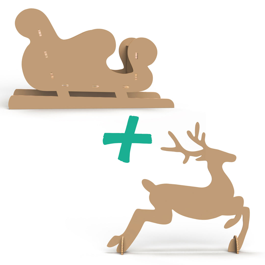 Christmas Sleigh and Reindeer without decoration SAVE €30!
