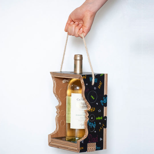 The bottle holder that becomes a Wine Lover design lampshade