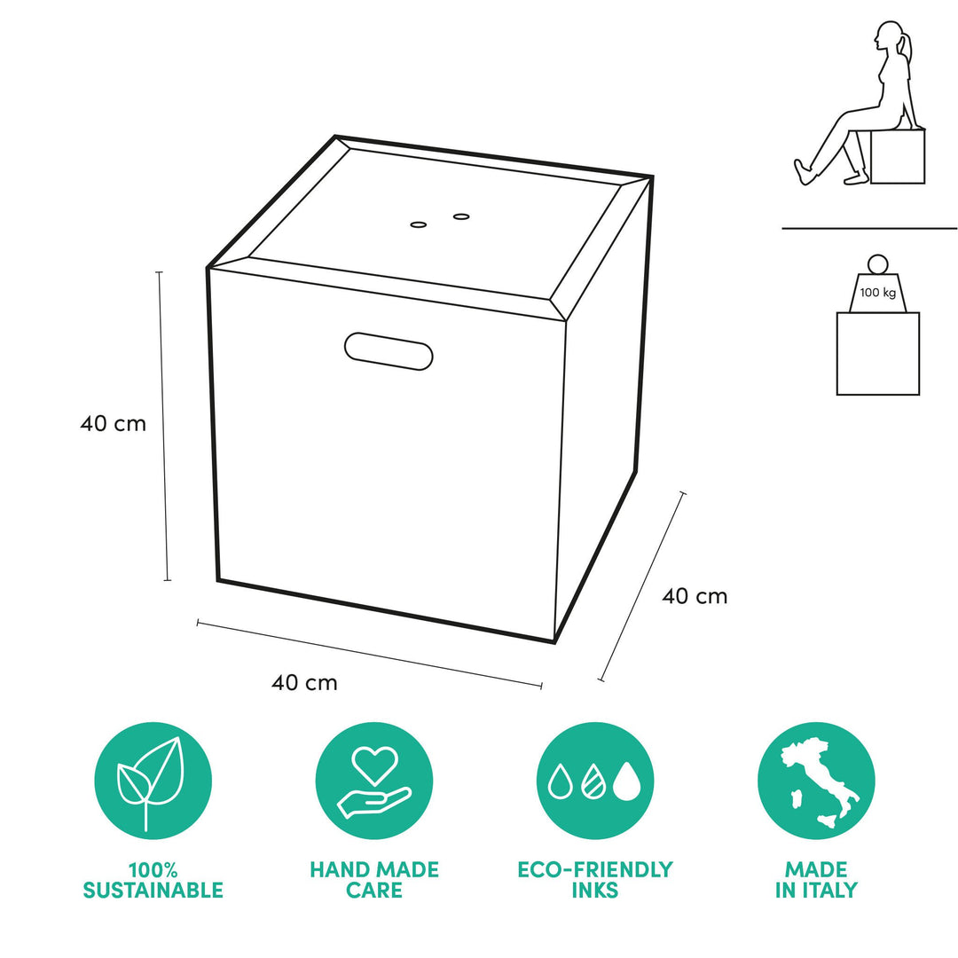 Pouf contenitore ecologico Poufpotai 40 cm - Jungle