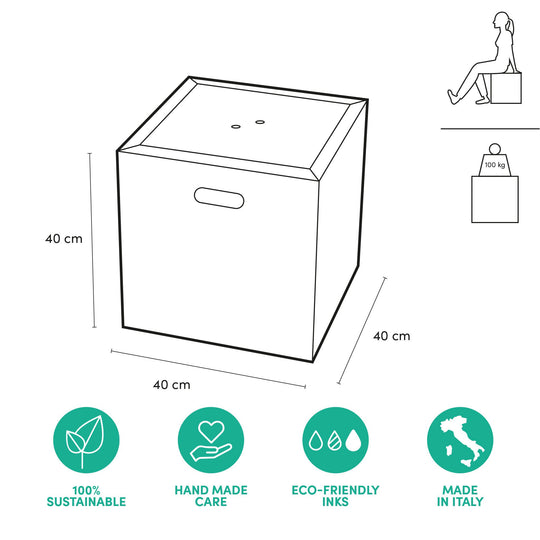 Pouf de rangement écologique Poufpotai 40 cm - Jungle