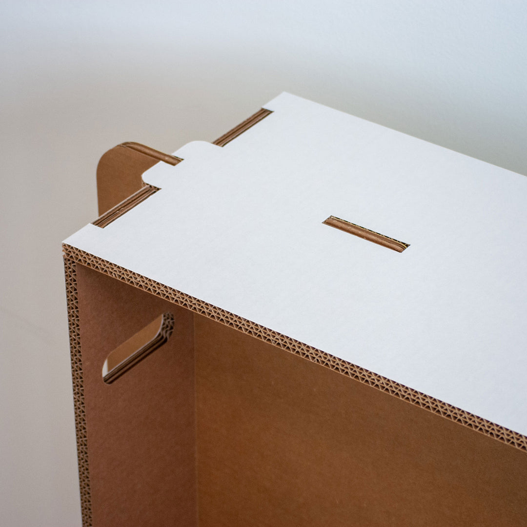 Banchetto promozionale in cartone ecologico personalizzabile per fiere ed eventi